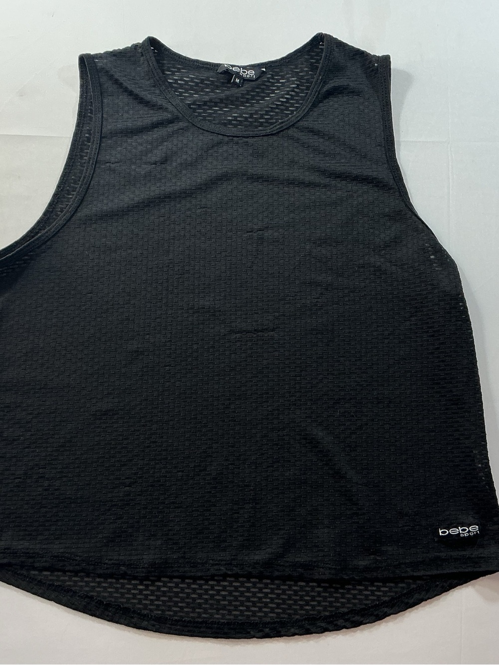 bebe Black Men's Mesh Workout Tank Top